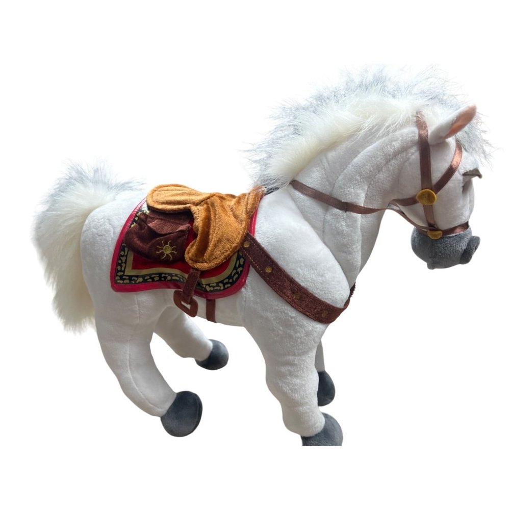 Disney Store Tangled Rapunzel Maximus Horse Plush White Stuffed Animal 14”